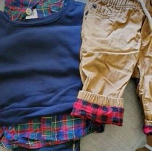 Gap sweater/ jeans flannel set
